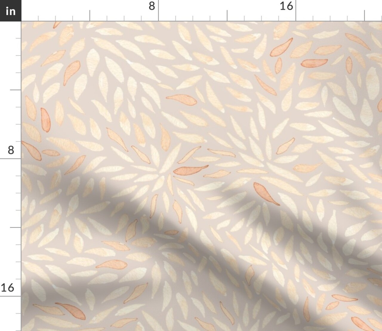 Neutral Floral Flower Petals Peach Cream Larger Scale Abstract Botanical Custom Printed Fabric by Spoonflower Various Fabrics by the Yard or Fat Quarter